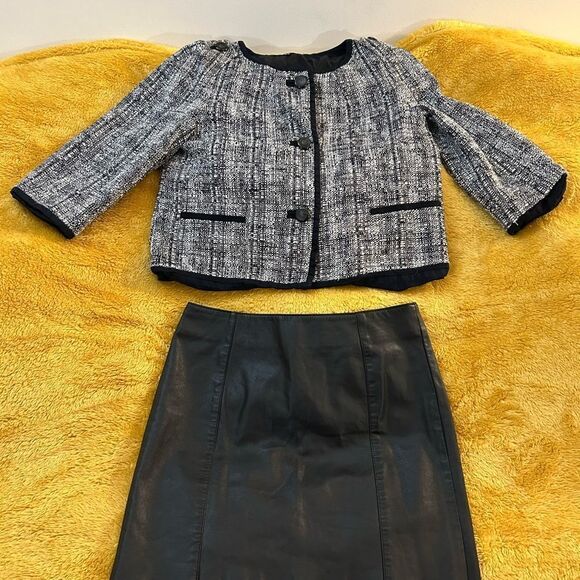 LEVEL UP 2 piece outfit! Talbots Tweed short jacket with H&M skirt - Picture 1 of 8